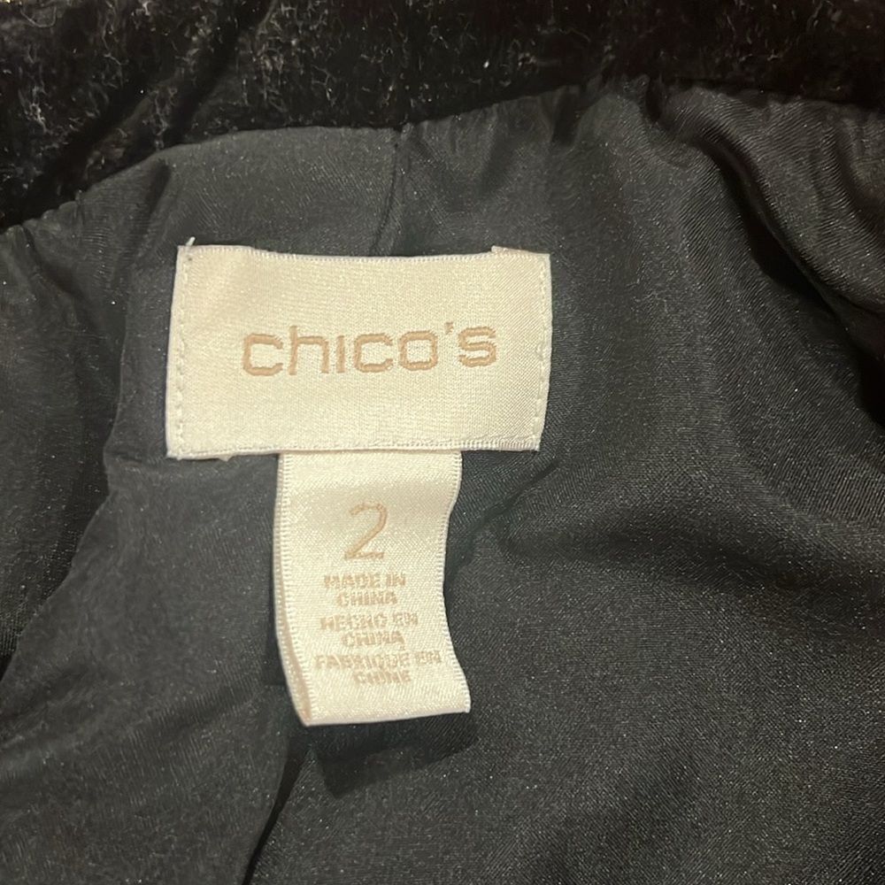 Chico’s velveteen leopard mix zip up vest with gold hardware size 2 - Picture 6 of 8